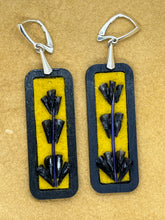 Load image into Gallery viewer, Black and yellow whitefish scale earrings