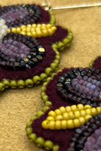 Load image into Gallery viewer, Burgandy beaded earrings
