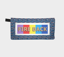 Load image into Gallery viewer, fire back pencil case, soft blue florals
